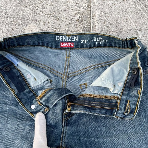 Levi's 218 Women Jeans Blue Denim Slim Straight Fit Jeans Size 16R Denizen - Picture 10 of 10